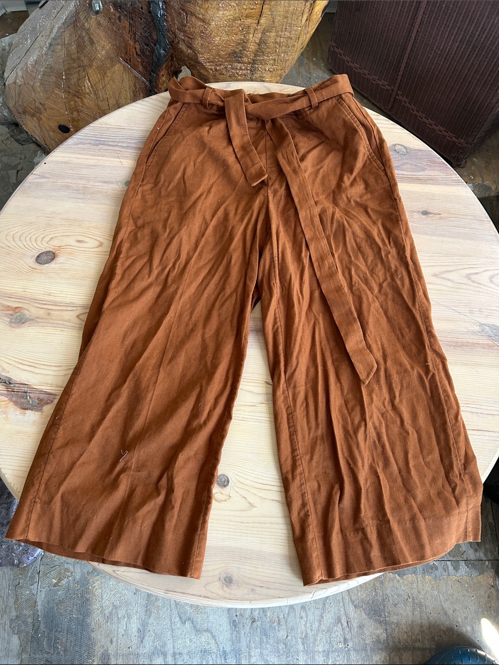 Banana Republic Rowan Rust Brown Wide-Leg Pants